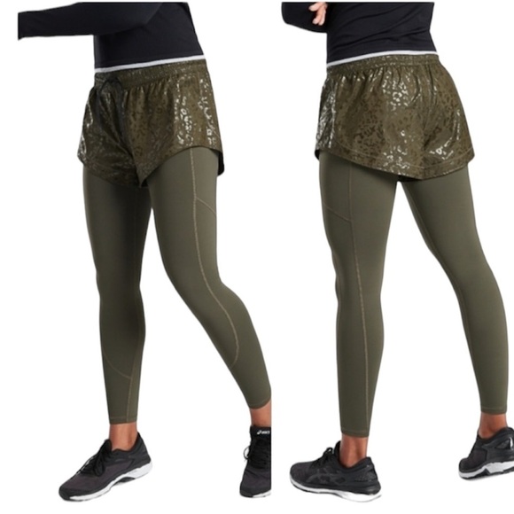 Athleta | Women’s Green Rainier 2in1 Tights Size XS - Picture 1 of 7